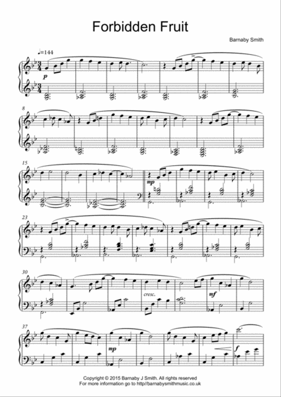 Forbidden Fruit Piano Solo scores gallery preview page 1
