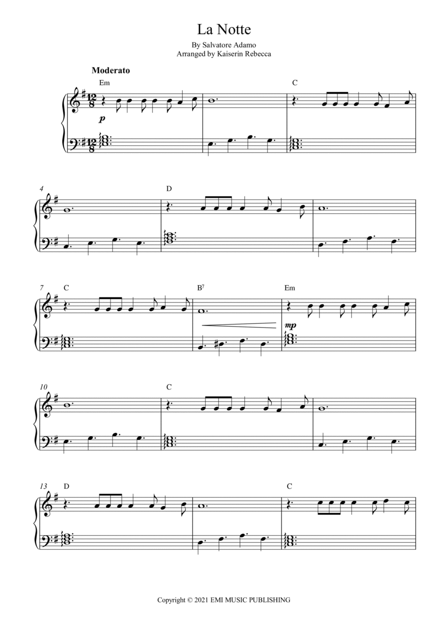 La Notte Piano Method scores gallery preview page 1