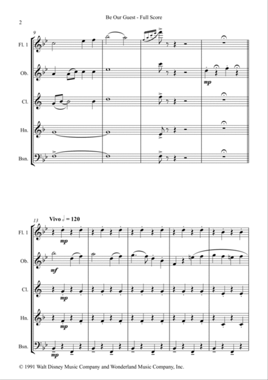 Be Our Guest Be Our Guest Woodwind Quintet scores gallery preview page 5