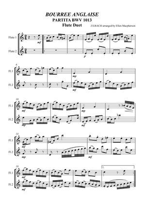Bach Flute Duet - Bourree Anglaise for Flute Duet