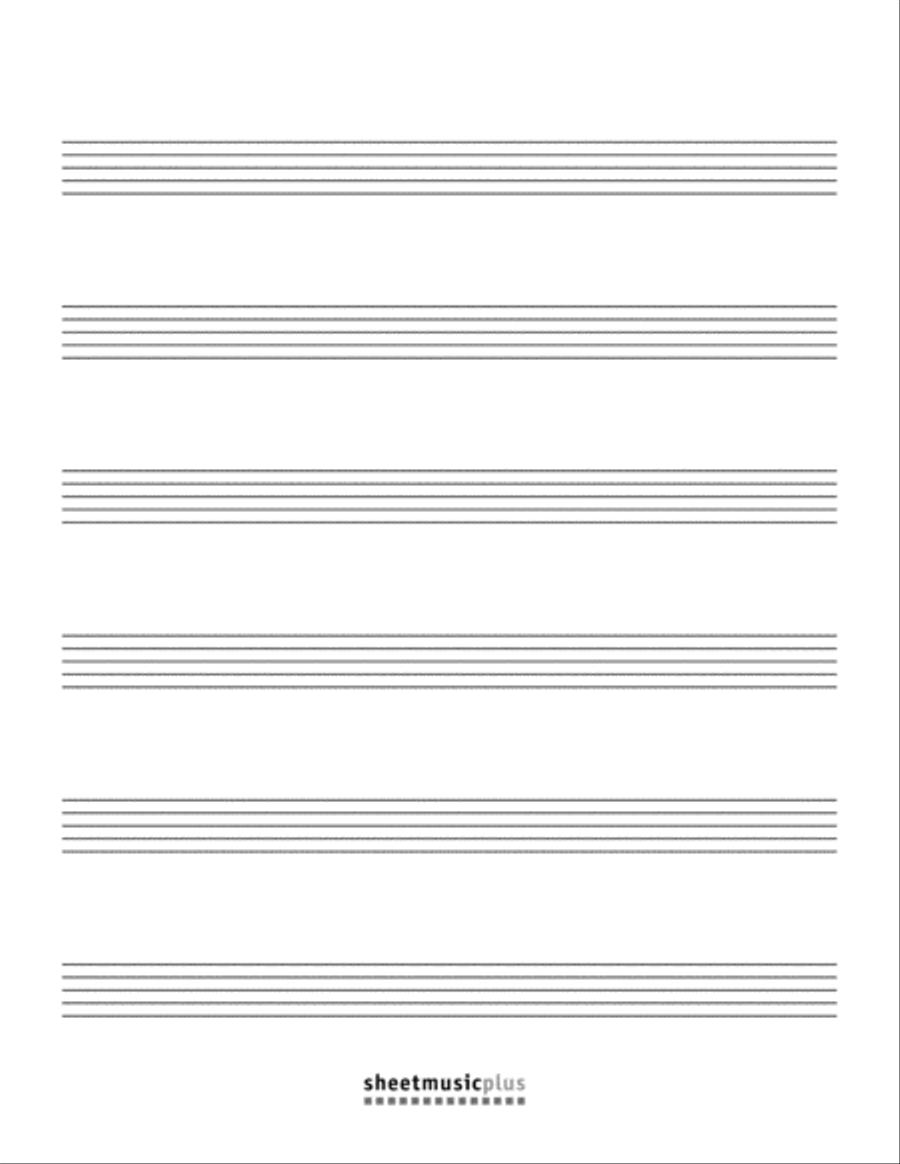 6-Staff Manuscript Paper (Blank) Staff Paper scores gallery preview page 3
