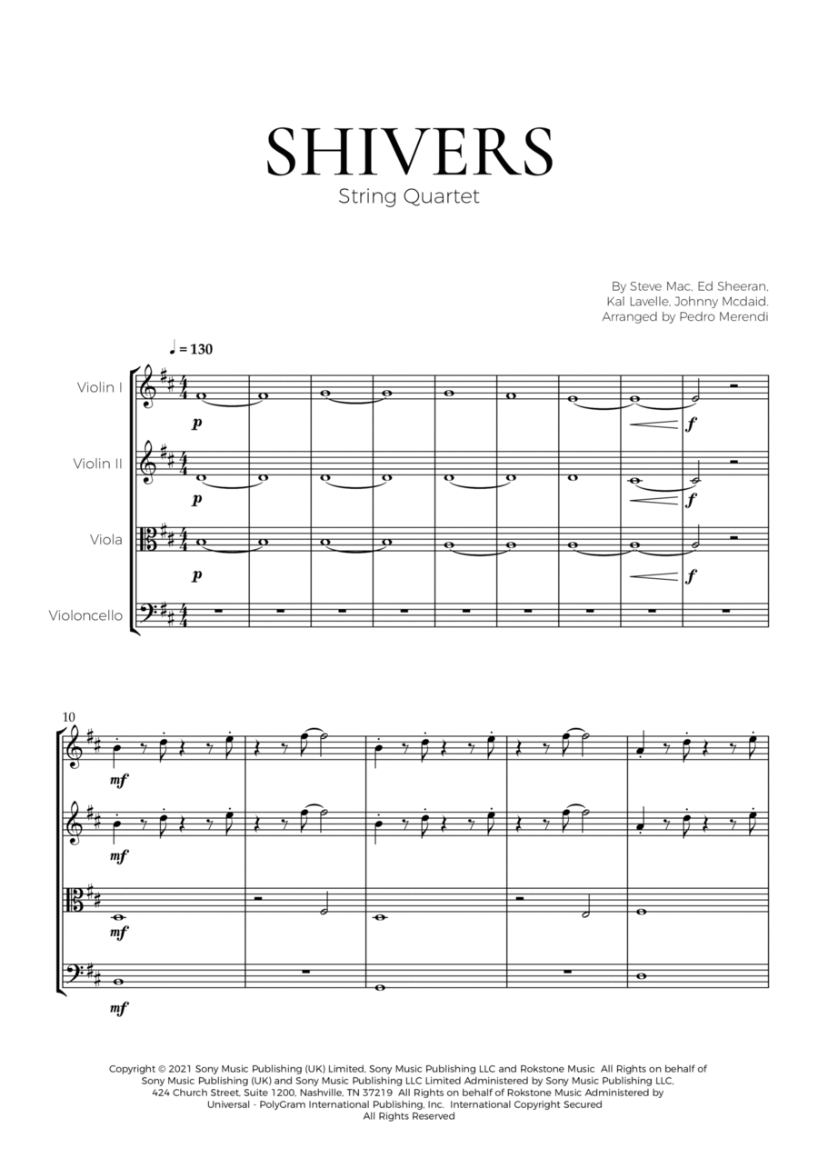 Shivers String Quartet scores gallery preview page 1
