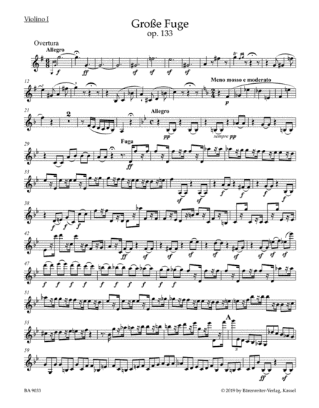Große Fuge for String Quartet, op. 133