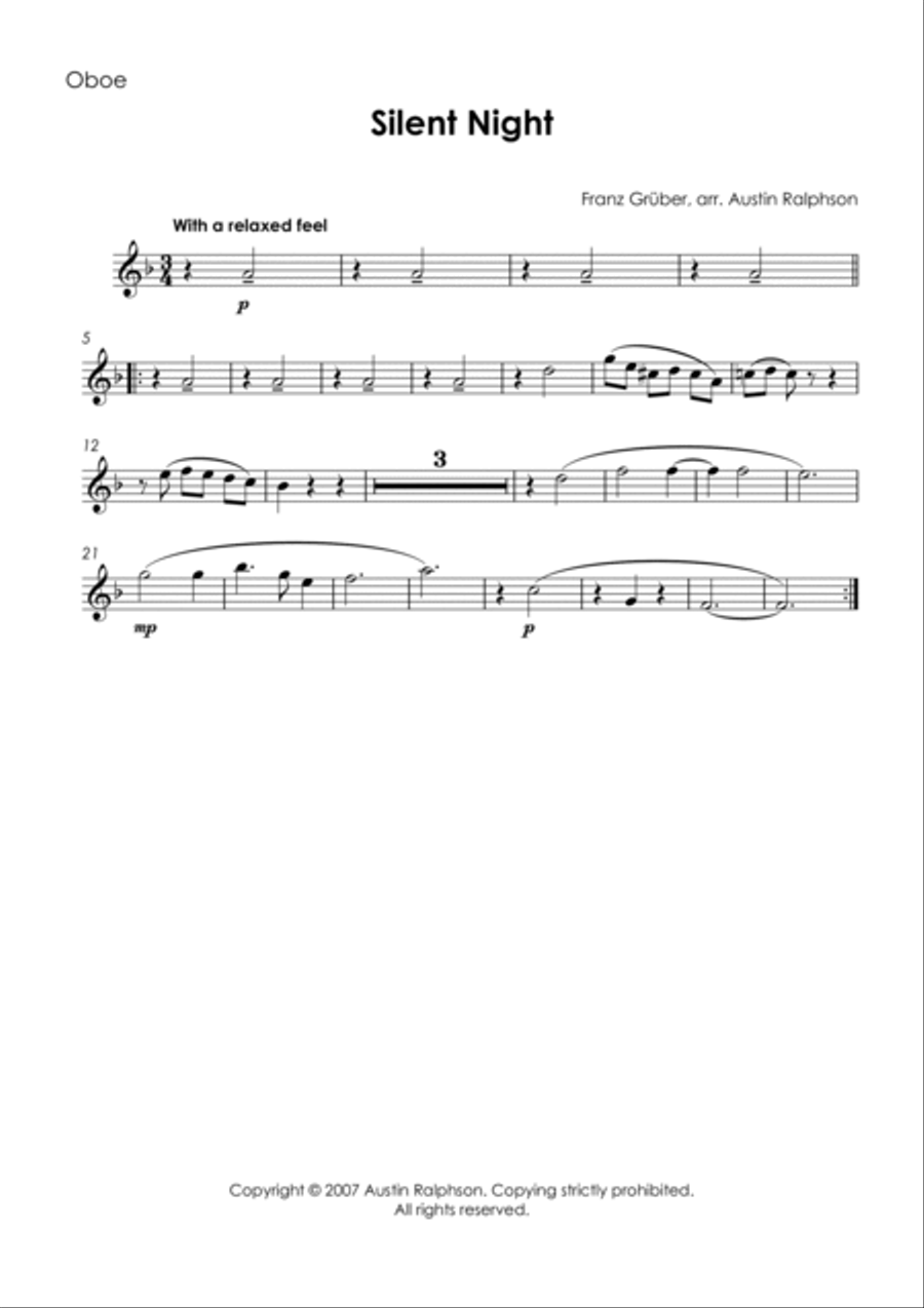 Silent Night - wind quintet Woodwind Quintet scores gallery preview page 4