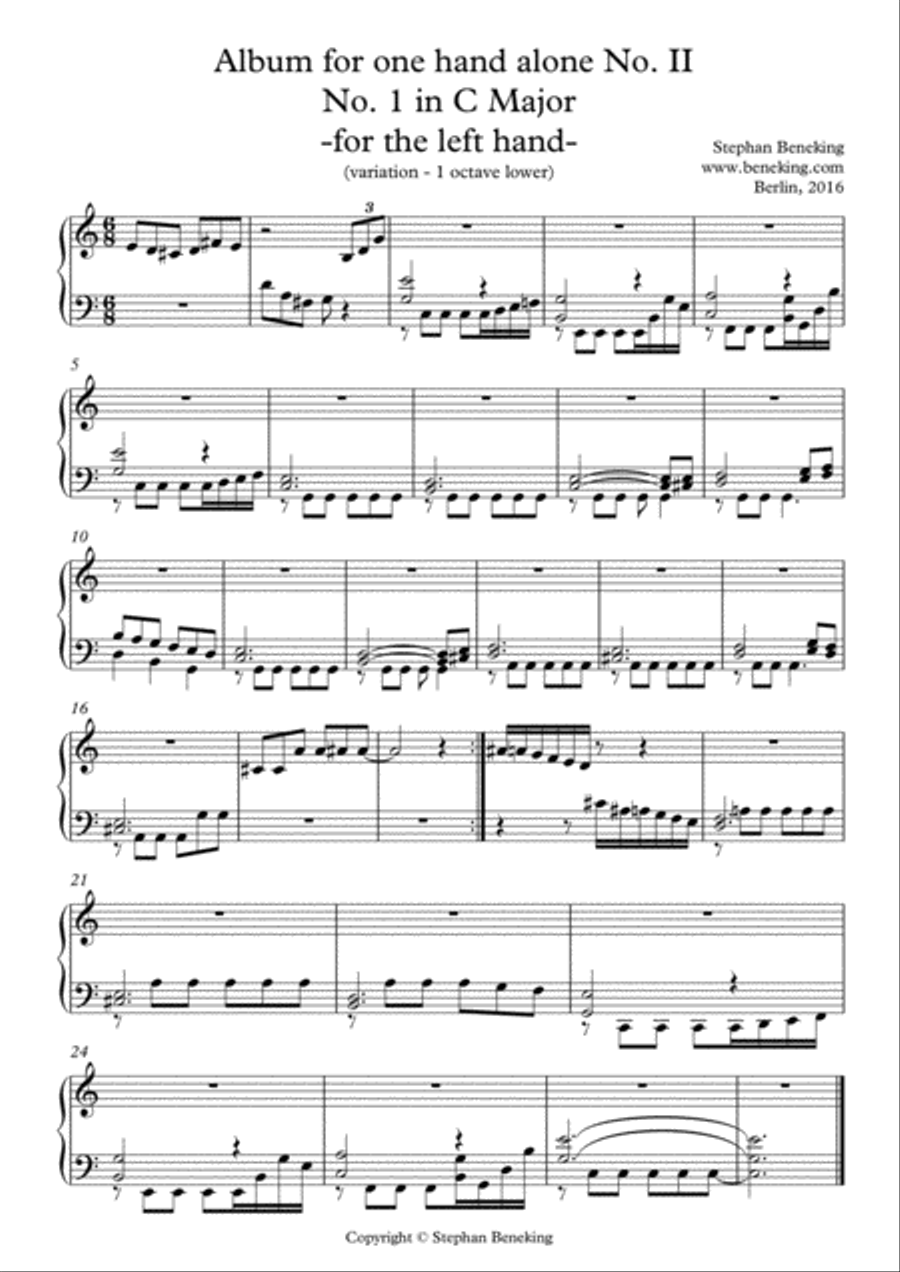Album for One Hand Alone No. 2 Easy Piano scores gallery preview page 4