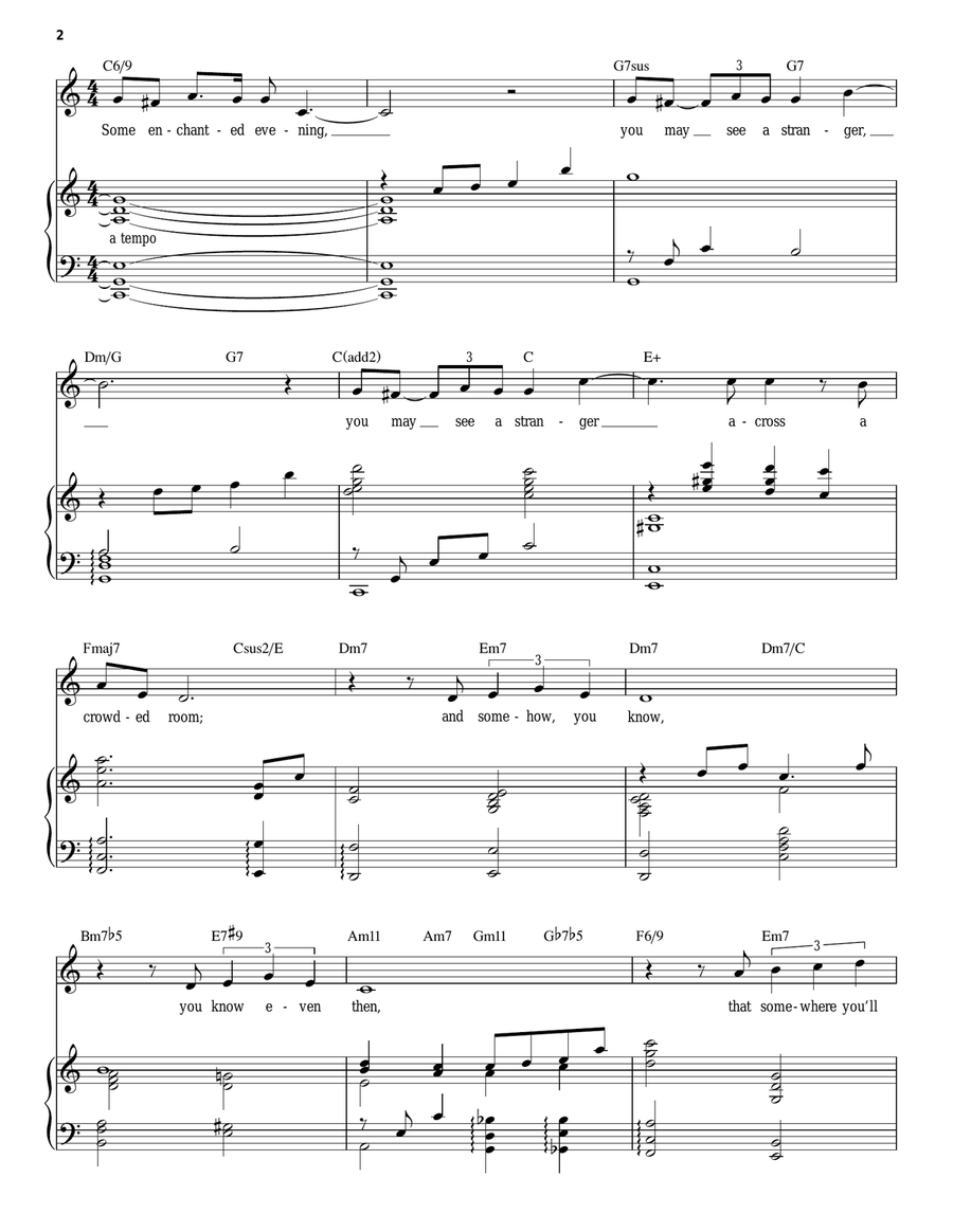 Some Enchanted Evening Piano, Vocal scores gallery preview page 2