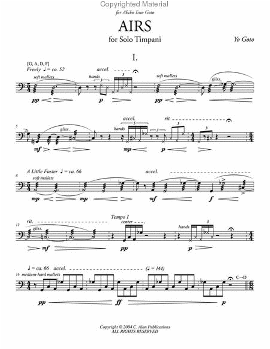 Airs for Solo Timpani Airs for Solo Timpani Percussion Ensemble scores gallery preview page 2