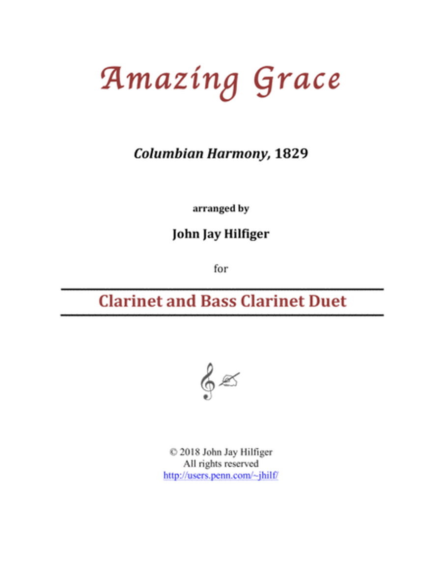 Amazing Grace for Clarinet and Bass Clarinet image number null