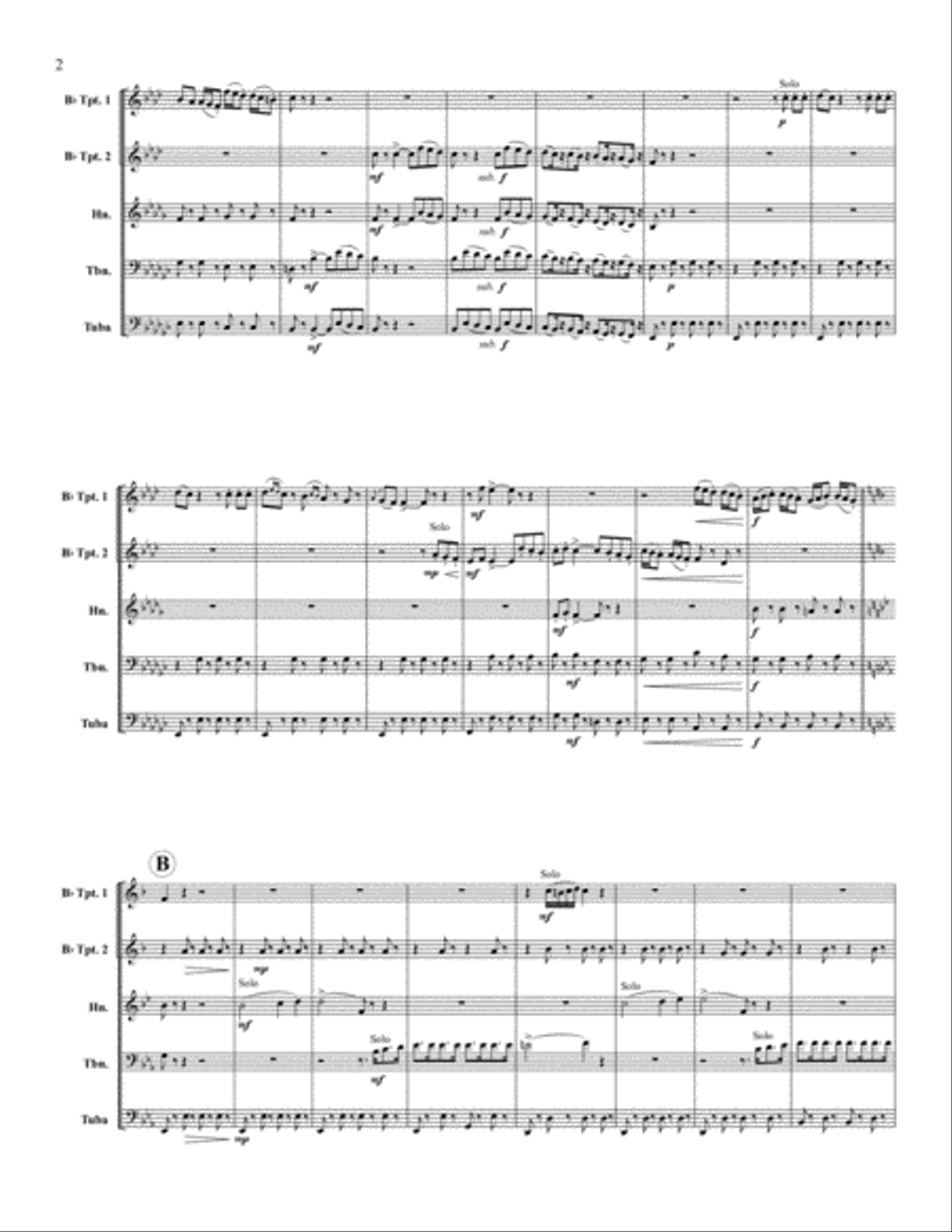 Barber of Seville Overture Brass Quintet scores gallery preview page 2