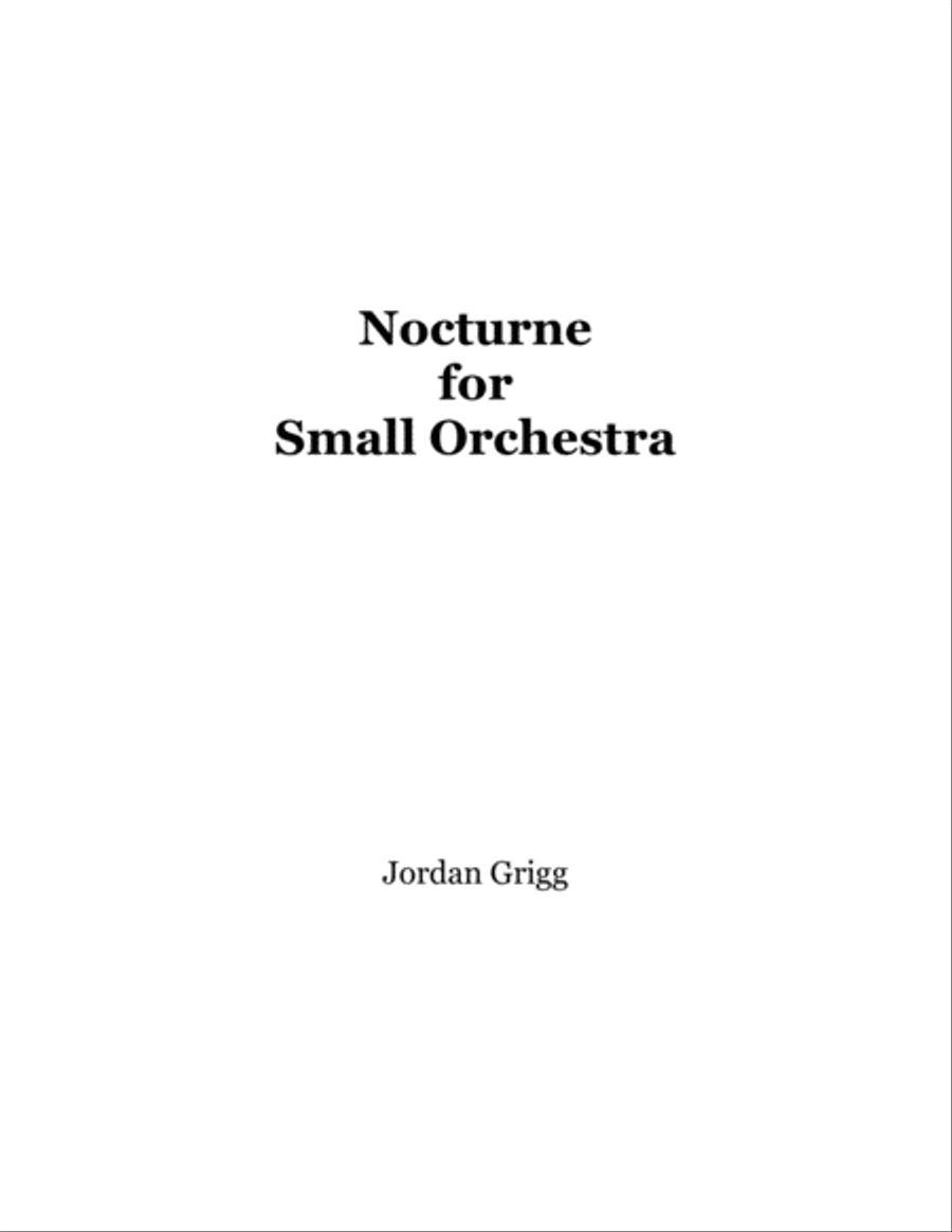 Nocturne for Small Orchestra 3-Part scores gallery preview page 1