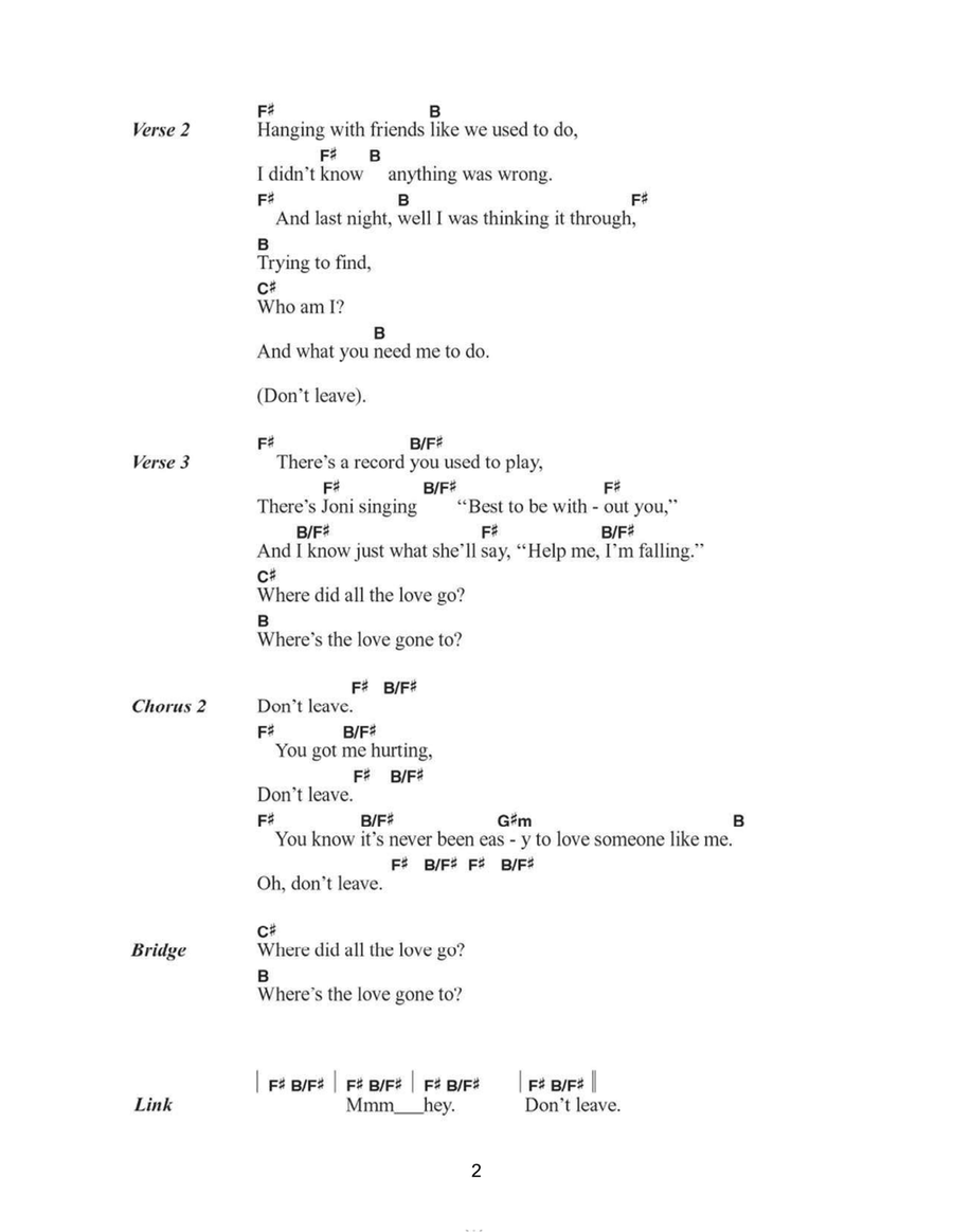 Don't Leave Acoustic Guitar scores gallery preview page 2