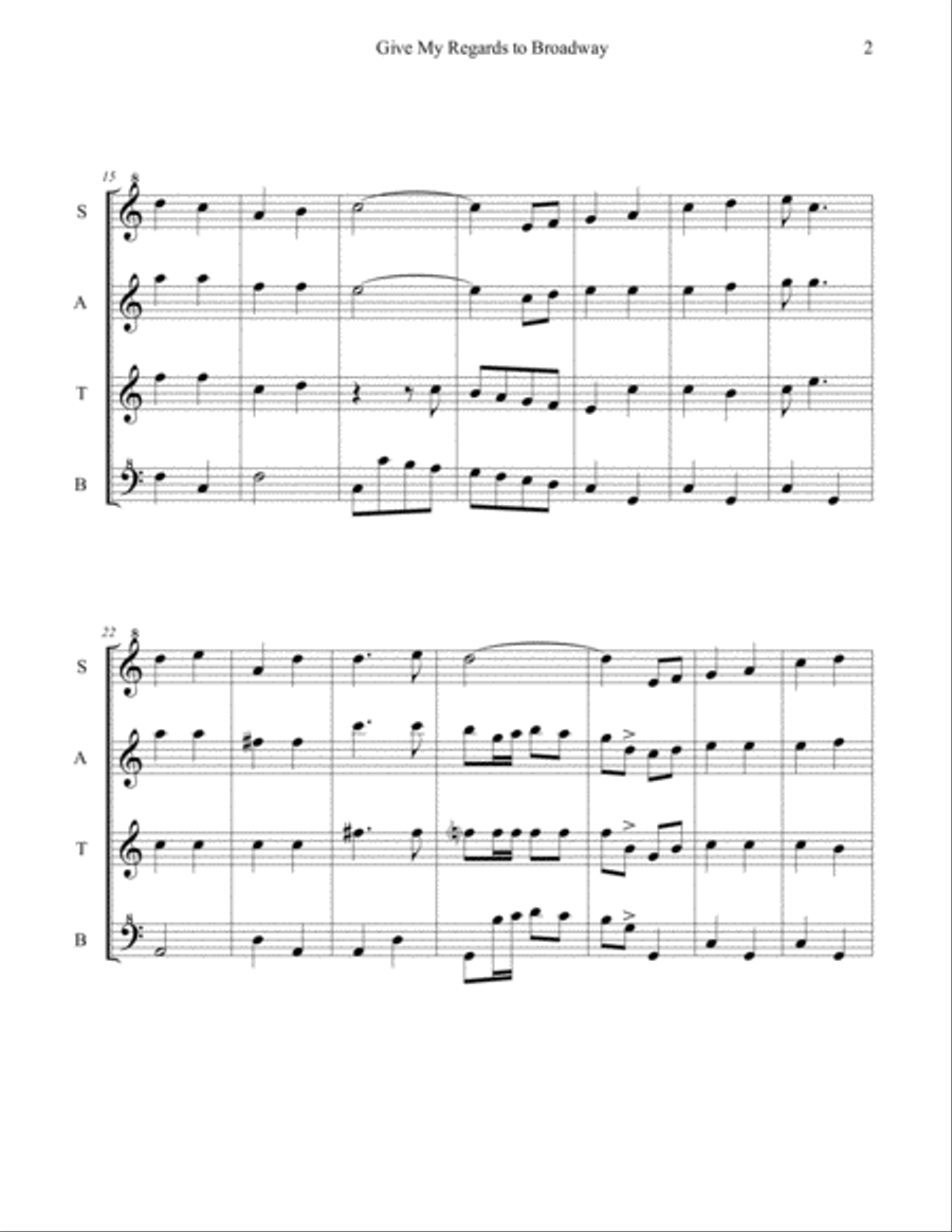 Give My Regards To Broadway for Recorder Quartet Recorder scores gallery preview page 4