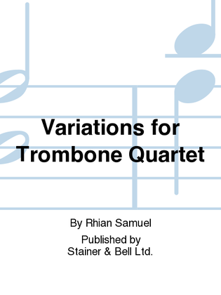 Book cover for Variations for Trombone Quartet