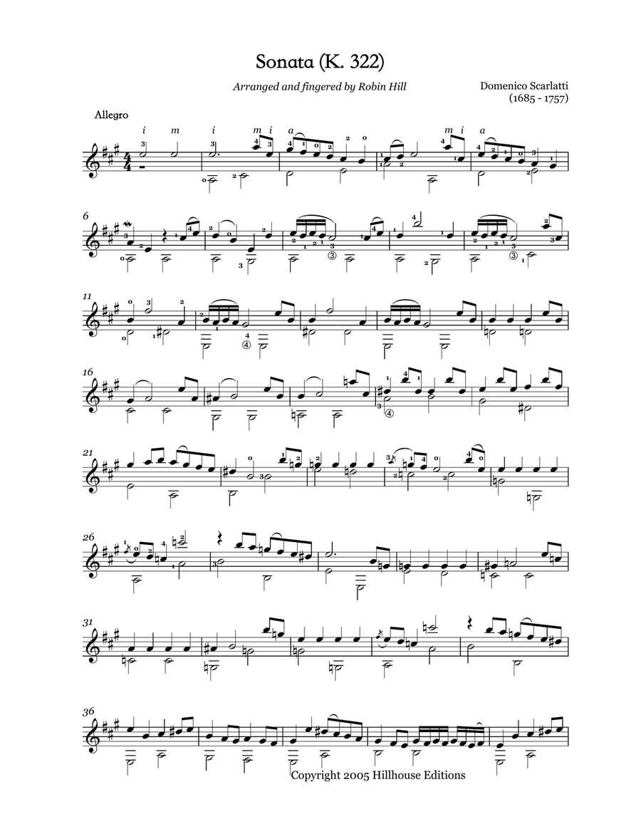 Sonata L.483 for solo guitar Classical Guitar scores gallery preview page 2