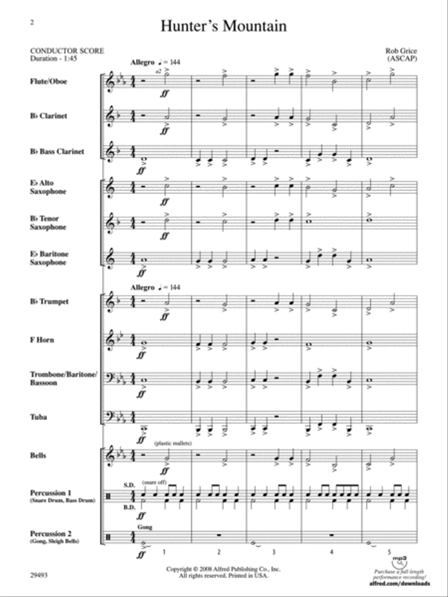 Hunter's Mountain Concert Band scores gallery preview page 2