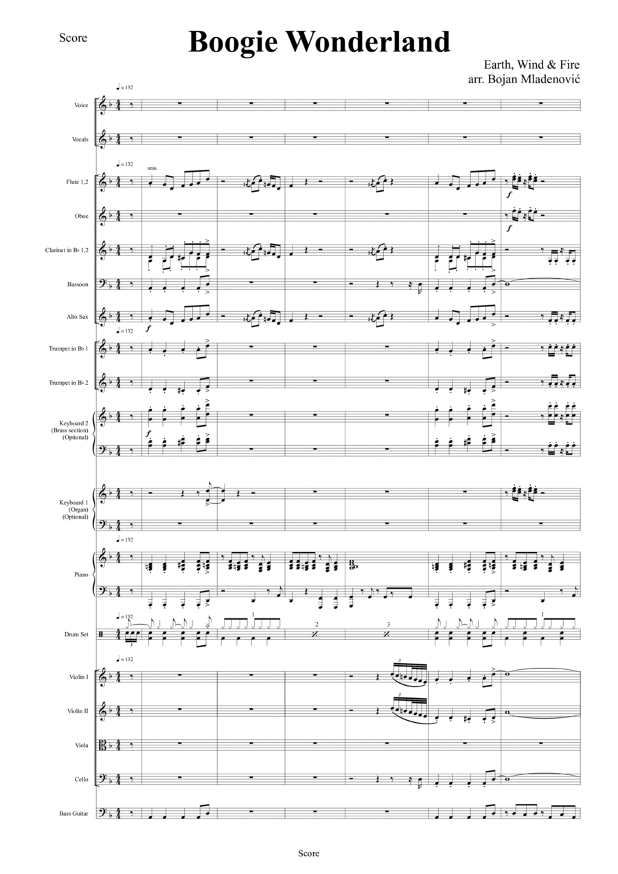 Boogie Wonderland Full Orchestra scores gallery preview page 1