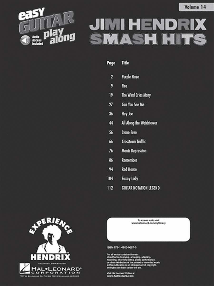 Jimi Hendrix - Smash Hits Guitar Tablature scores gallery preview page 2