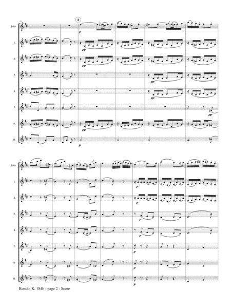 Rondo K. 184b for Solo Flute and Flute Choir