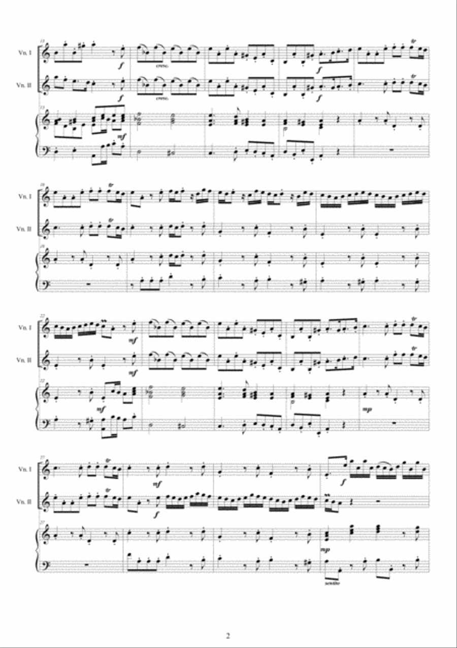 Vivaldi - Violin Concerto No.8 in A minor RV 522 Op.3 for Two Violins and Piano Violin Solo scores gallery preview page 2