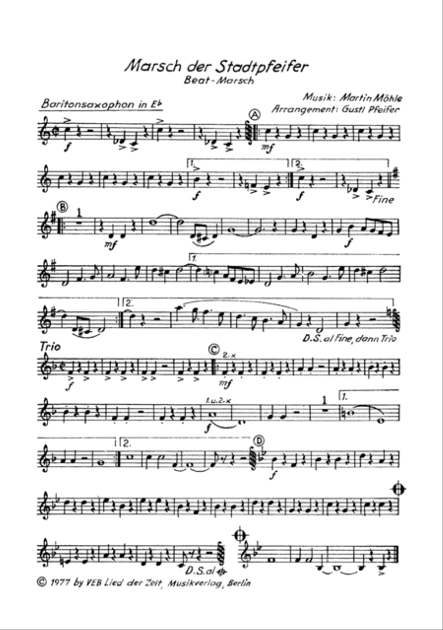 Marsch der Stadtpfeifer Clarinet scores gallery preview page 2