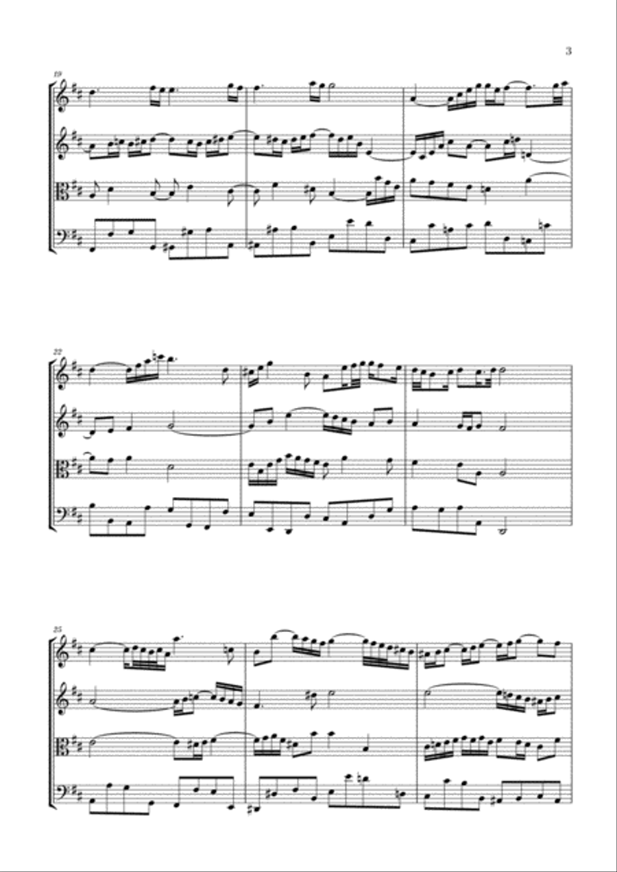 Air on G String for String Quartet String Quartet scores gallery preview page 3