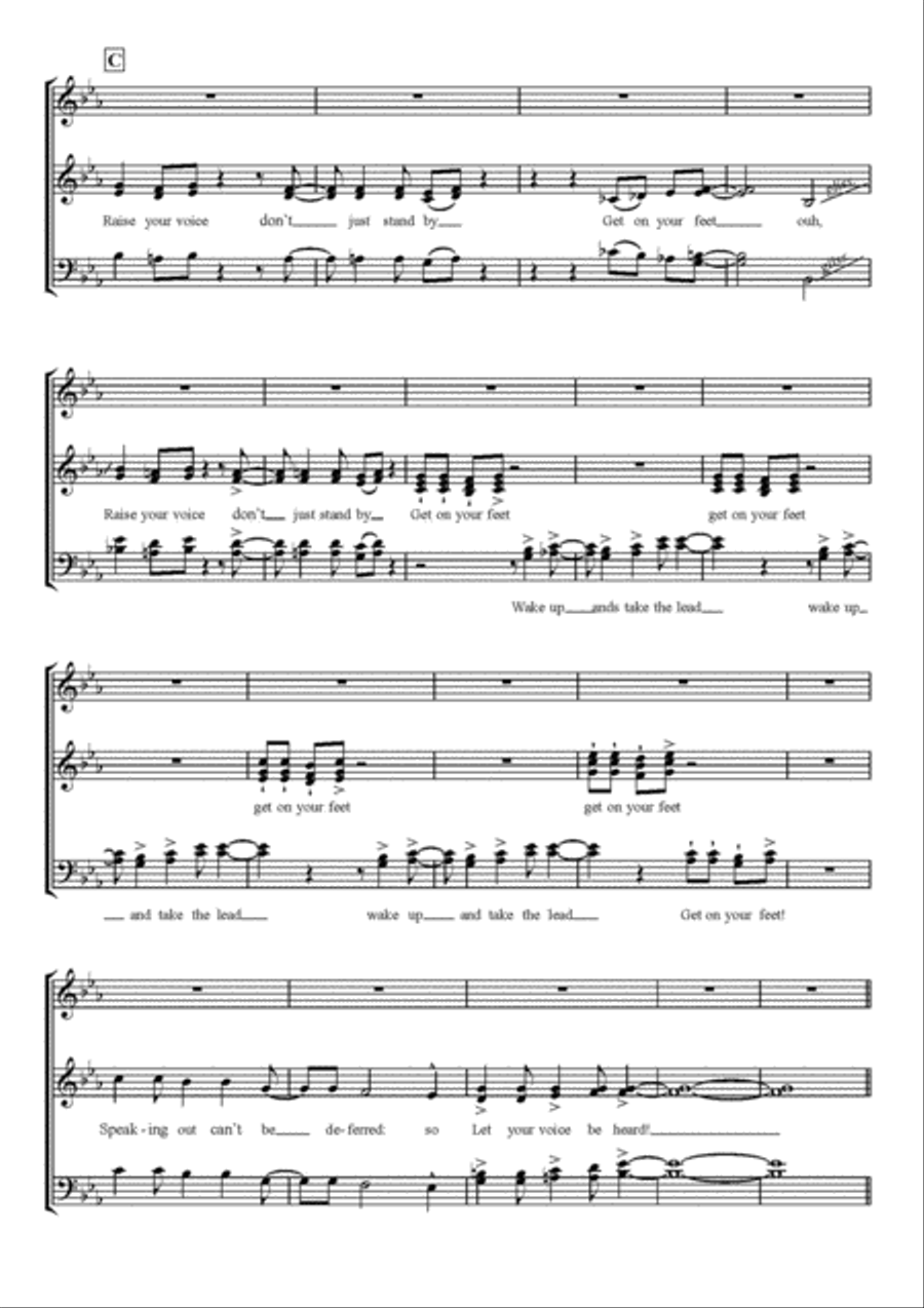 Let Your Voice Be Heard 4-Part scores gallery preview page 2