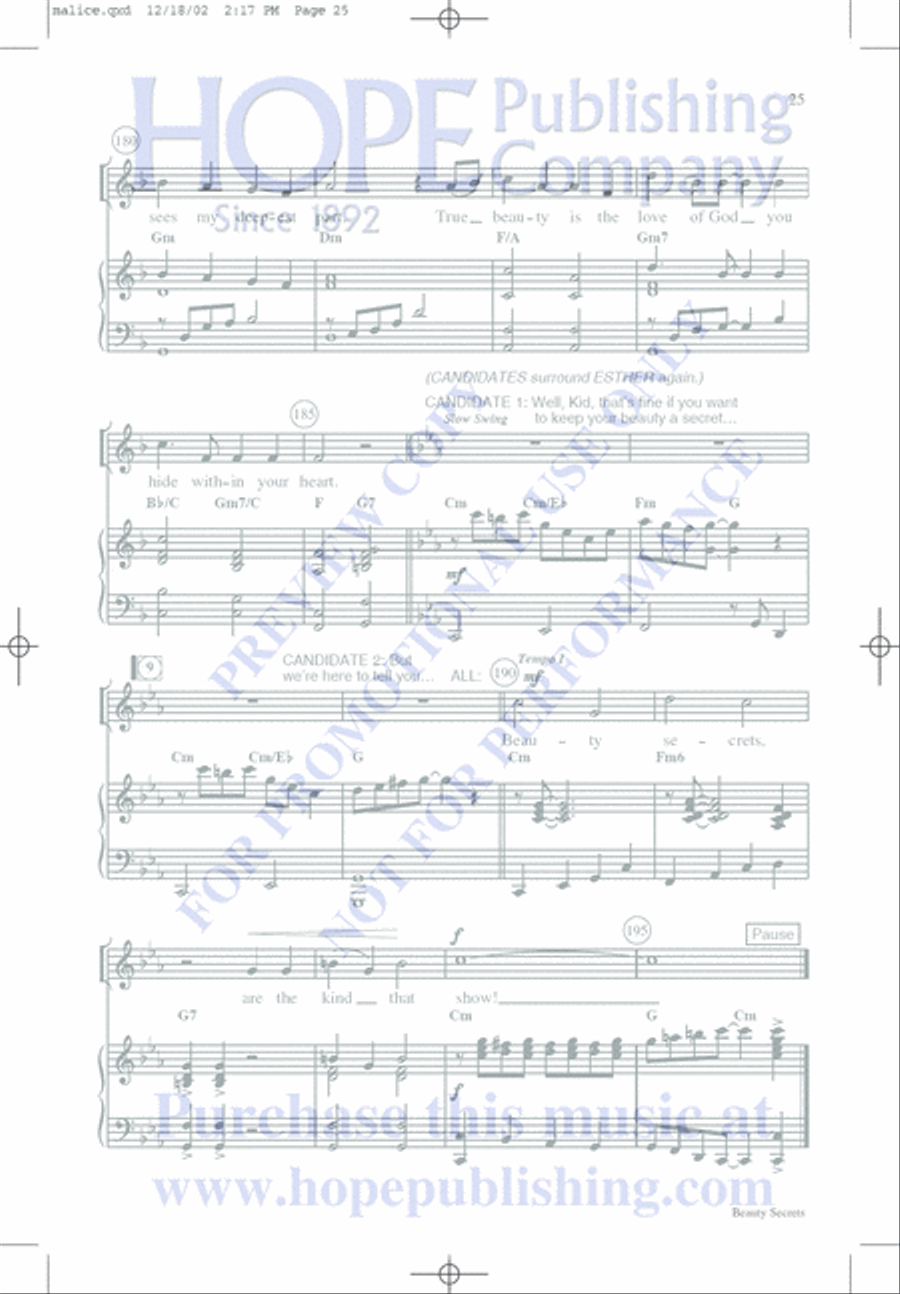 Malice in the Palace Unison Choir scores gallery preview page 25