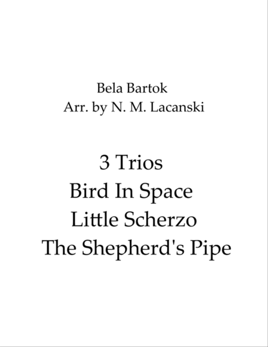 3 Trios Bird In Space Little Scherzo The Shepherd's Pipe String Trio scores gallery preview page 1