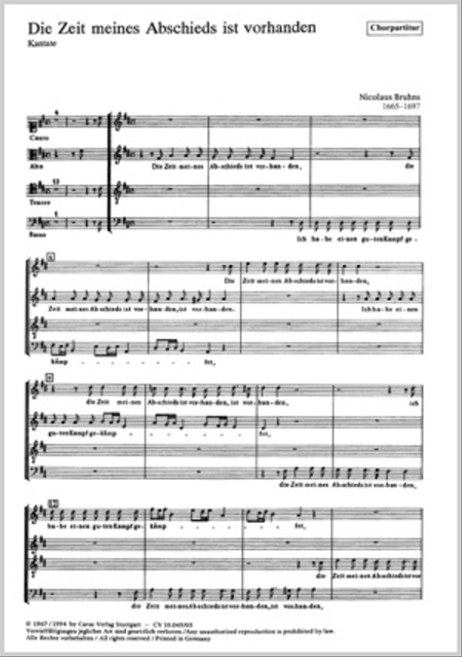 Die Zeit meines Abschieds ist vorhanden 4-Part scores gallery preview page 1
