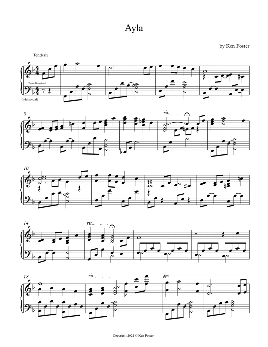 Ayla Ayla Piano Solo scores gallery preview page 1