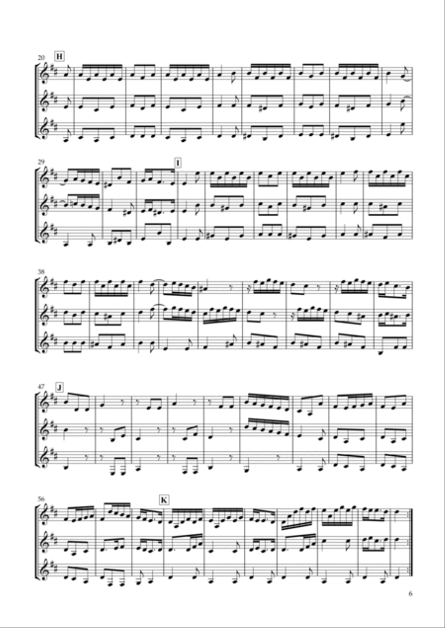 Six Sonatas No.1 for three Clarinets, Op.7-1 Woodwind Ensemble scores gallery preview page 6