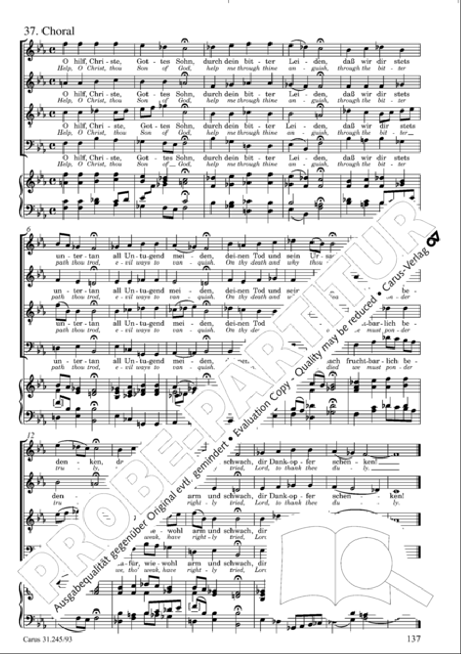 St. John Passion (Johannes-Passion) 4-Part scores gallery preview page 138