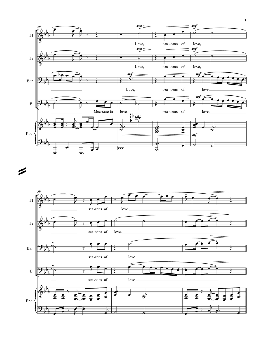 Seasons Of Love Seasons Of Love TTBB scores gallery preview page 5
