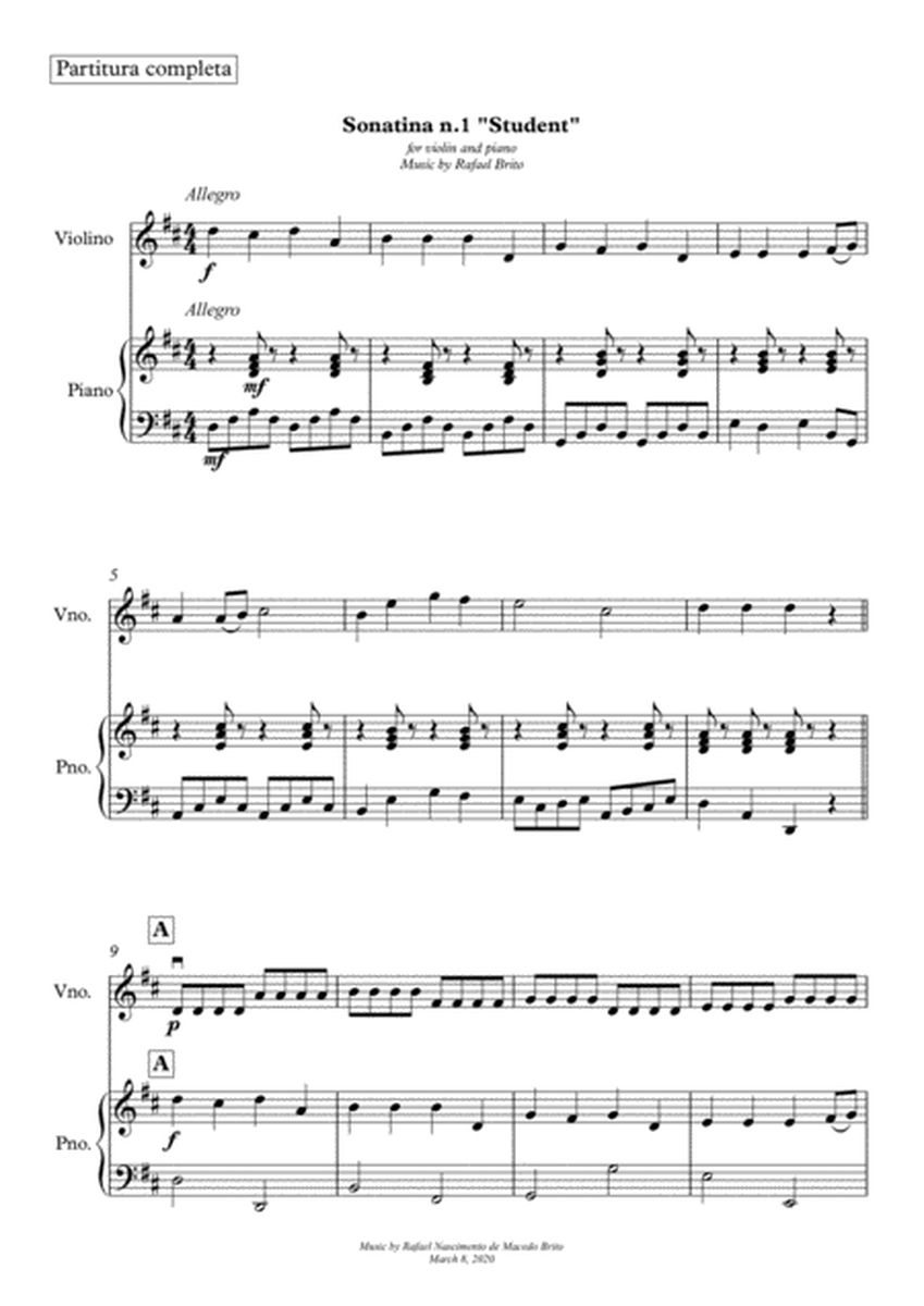 Sonatina n.1 "Student" for Violin image number null