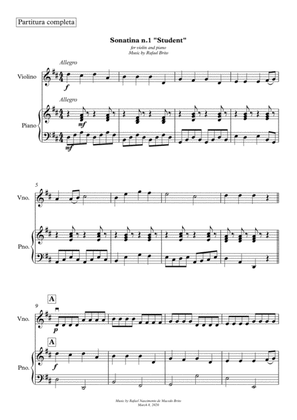Sonatina n.1 "Student" for Violin