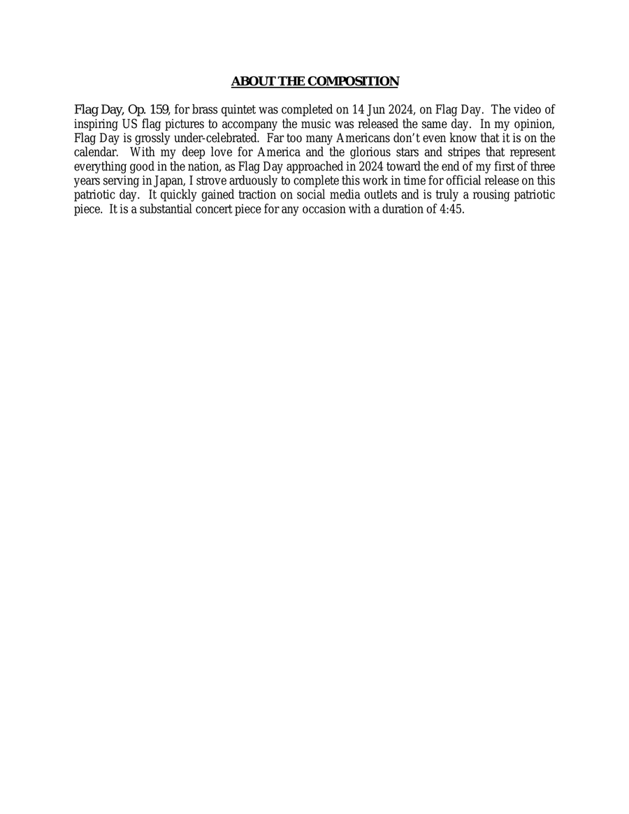 Flag Day, Op. 159 Brass Quintet scores gallery preview page 4