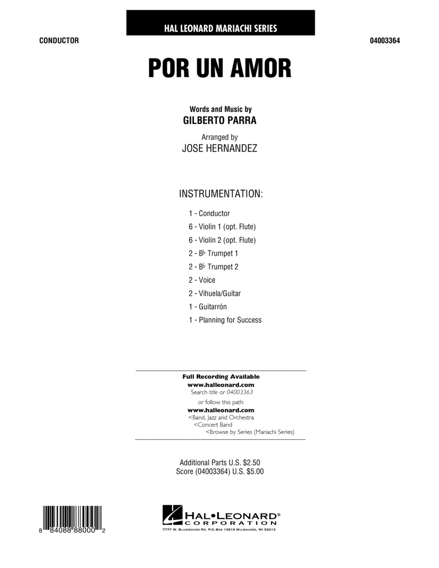 Por Un Amor - Full Score