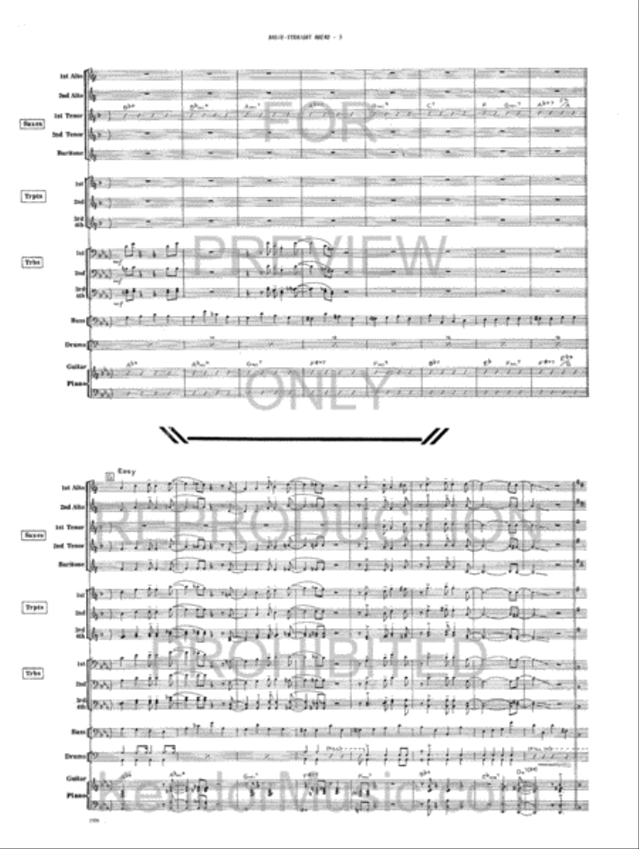 Basie-Straight Ahead (Educational Version - Simplified) Jazz Ensemble scores gallery preview page 6