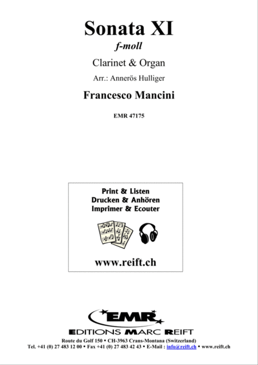 Sonata XI Sonata XI Clarinet scores gallery preview page 2