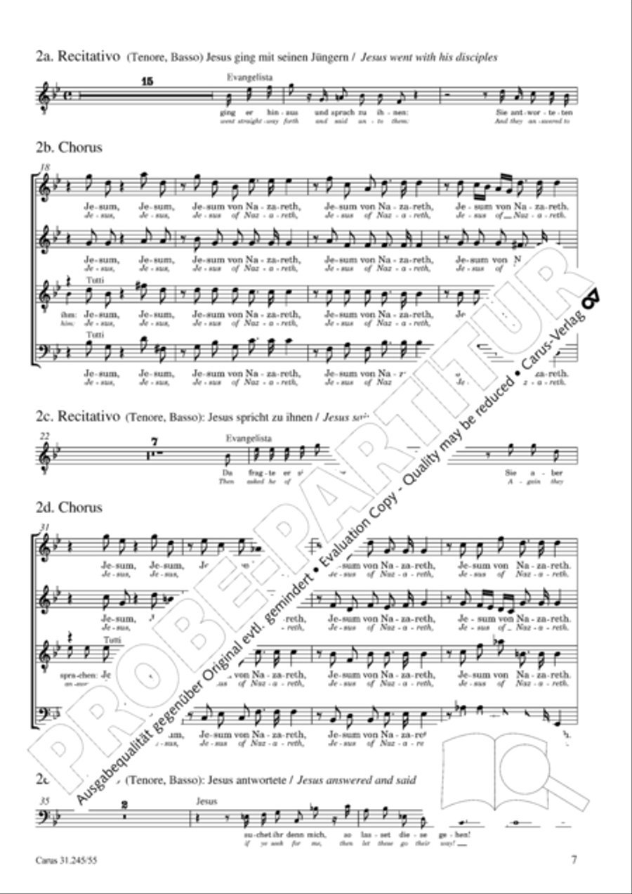 St. John Passion (Johannes-Passion) 4-Part scores gallery preview page 8