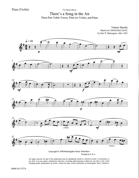 There's a Song in the Air (Downloadable Flute/Violin Parts)