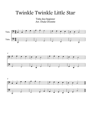 Twinkle Twinkle Little Star DUET (For BEGINNER and kids) (tuba duo)