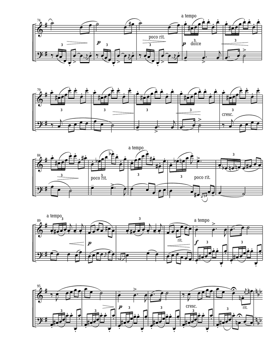 Espana, Music of Spain by Albeniz and Granados for flute and bassoon duet Woodwind Duet scores gallery preview page 5