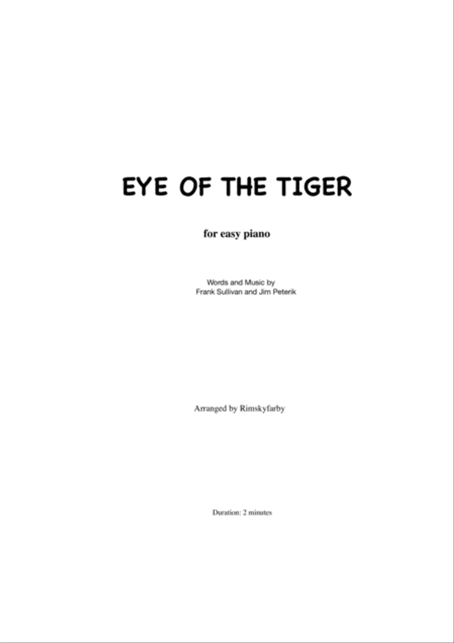 Eye Of The Tiger Easy Piano scores gallery preview page 1