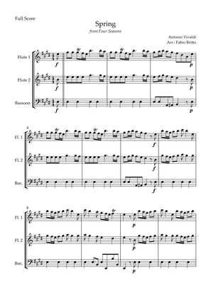Spring (from Four Seasons of Antonio Vivaldi) for Woodwind Trio
