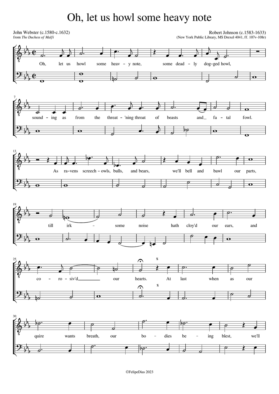 Oh let us howl some heavy note Voice Solo scores gallery preview page 1