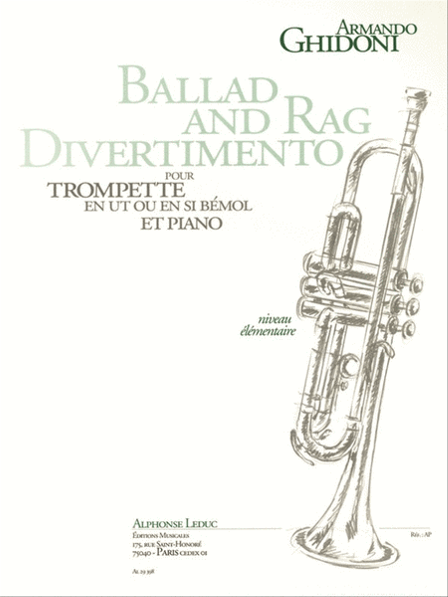 Ballad And Rag Divertimento Pour Trompette En Ut Ou Si B Elementaire Trumpet Solo scores gallery preview page 1