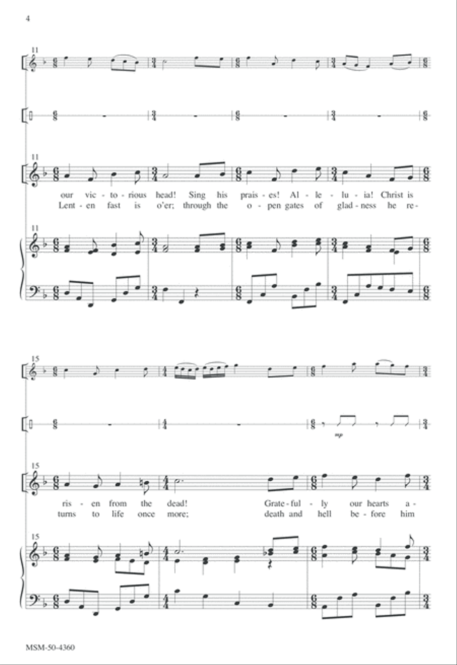 Christ Is Risen! Alleluia! Unison Choir scores gallery preview page 4