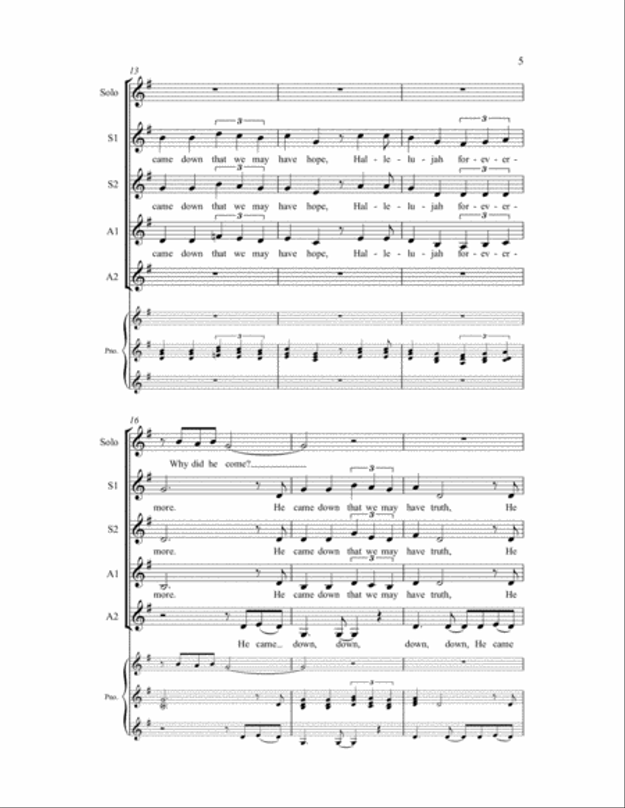 He Came Down He Came Down SSAA scores gallery preview page 4