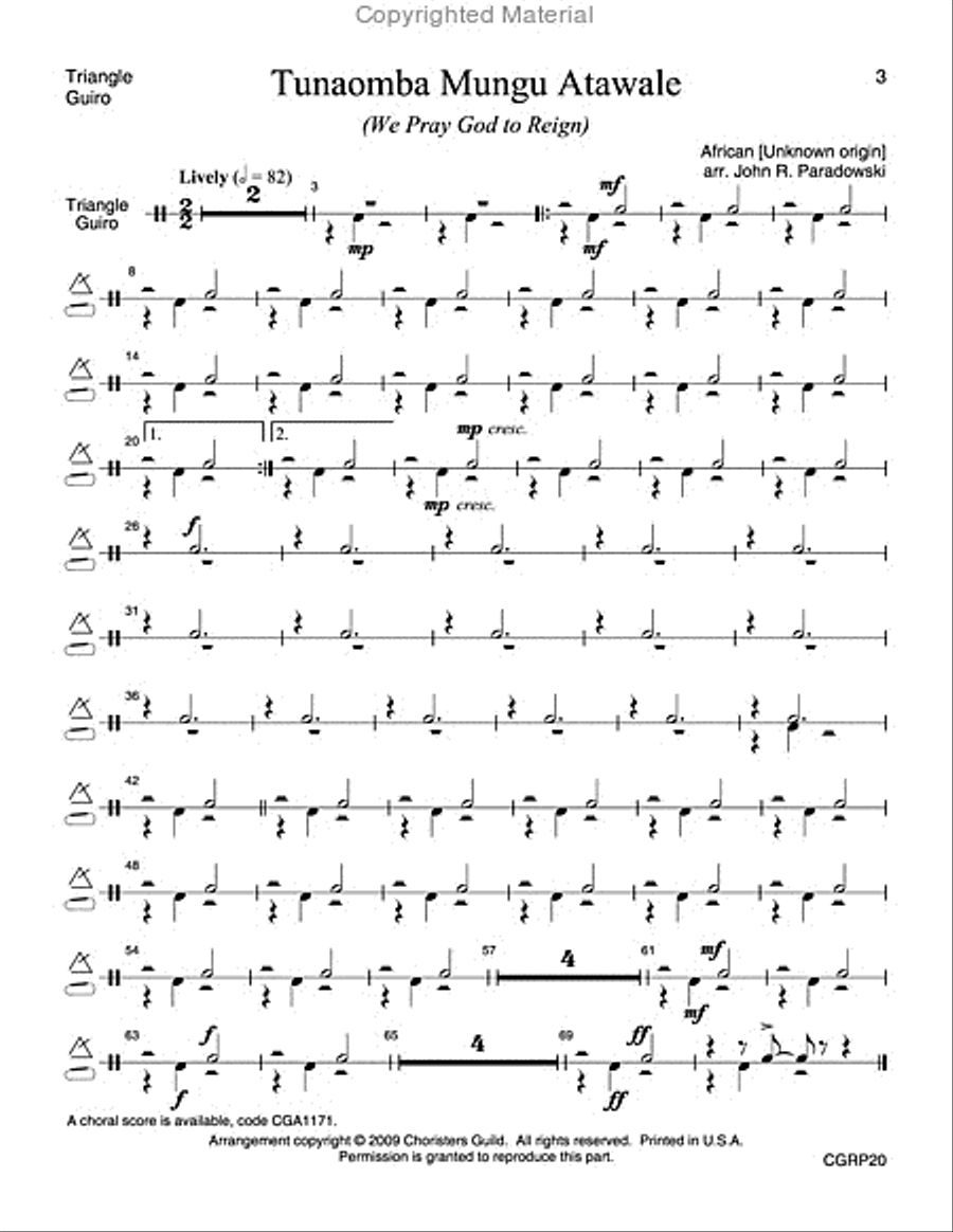 Tunaomba Mungu Atawale We Pray God to Reign Reproducible Instrumental Parts Reproducible Packs scores gallery preview page 2